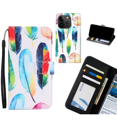 iPhone 14 Pro case 3 card leather wallet case printed ID