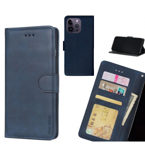 Iphone 14 Pro Max Case Executive Leather Wallet Case - Blue