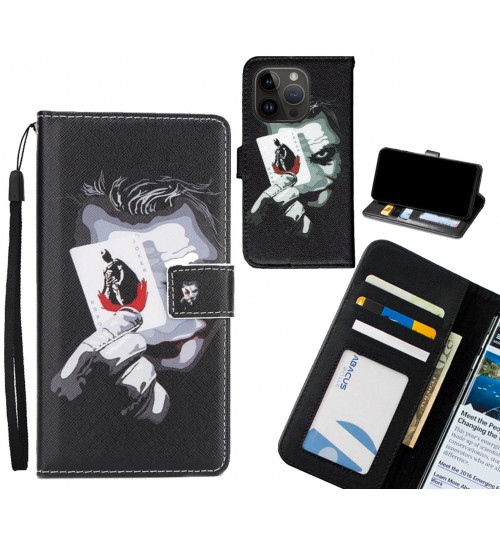 iPhone 14 Pro case 3 card leather wallet case printed ID