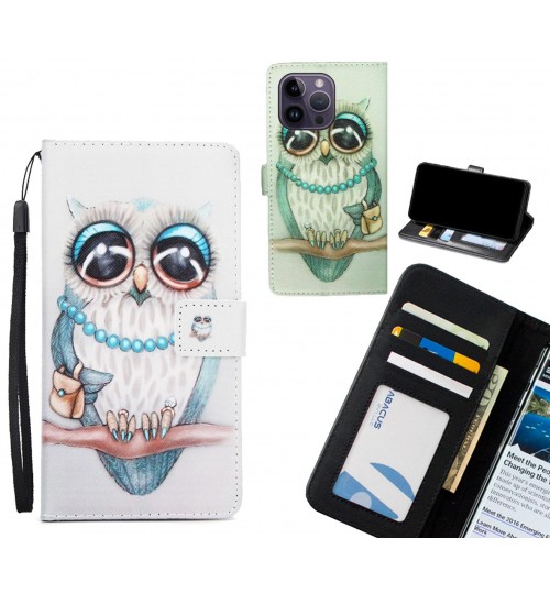 iPhone 14 Pro Max case 3 card leather wallet case printed ID