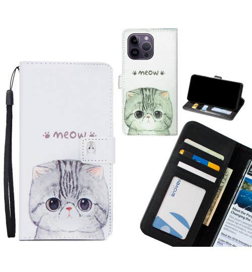 iPhone 14 Pro Max case 3 card leather wallet case printed ID