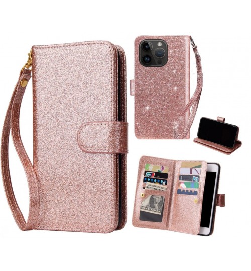 iPhone 14 Pro Case Glaring Multifunction Wallet Leather Case
