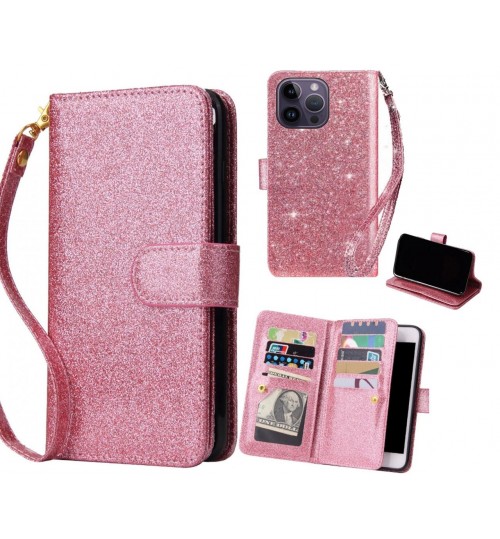 iPhone 14 Pro Max Case Glaring Multifunction Wallet Leather Case