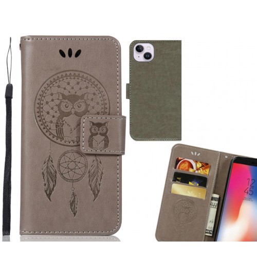 iPhone 14 Plus Case Embossed wallet case owl