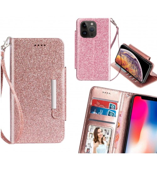 iPhone 14 Pro Case Glitter wallet Case ID wide Magnetic Closure