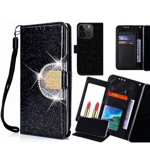 iPhone 14 Pro Case Glaring Wallet Leather Case With Mirror