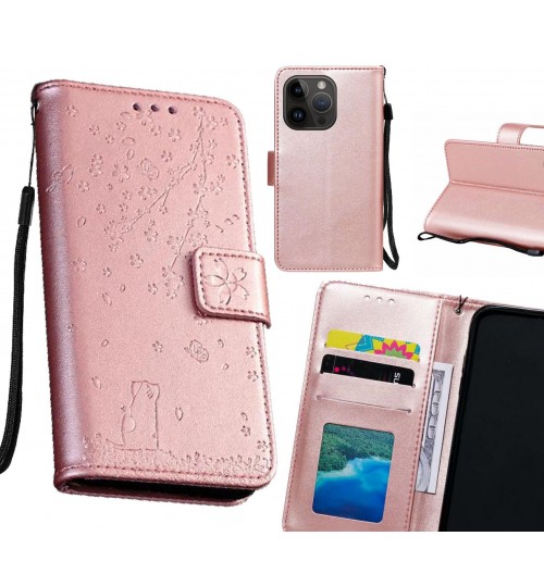 Iphone 14 Pro Case Embossed Wallet Leather Case - Rose Gold