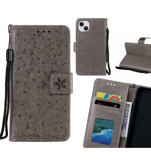 iPhone 14 Plus Case Embossed Wallet Leather Case