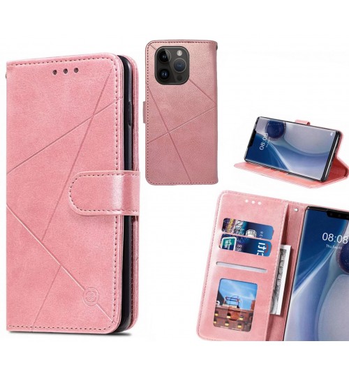 Iphone 14 Pro Case Fine Leather Wallet Case - Pink