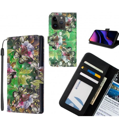 iPhone 14 Pro Case Leather Wallet Case 3D Pattern Printed