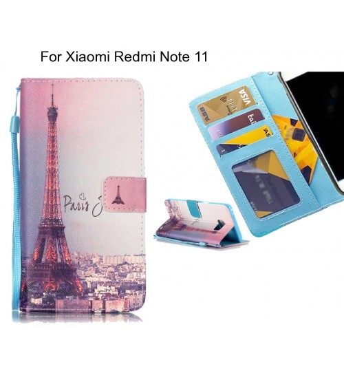 Xiaomi Redmi Note 11 case 3 card leather wallet case printed ID