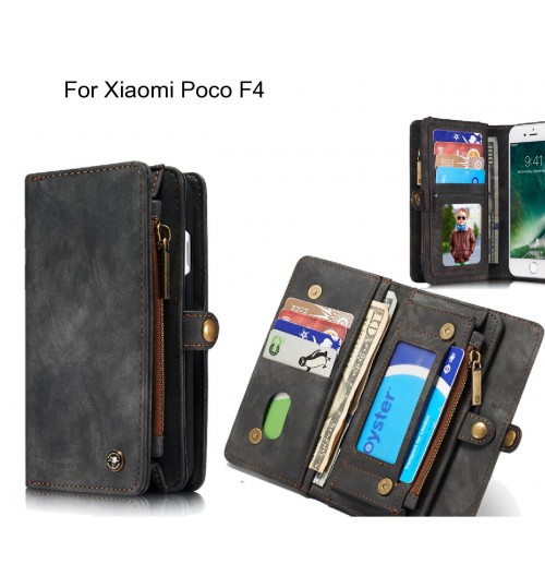 Xiaomi Poco F4 Case Retro leather case multi cards