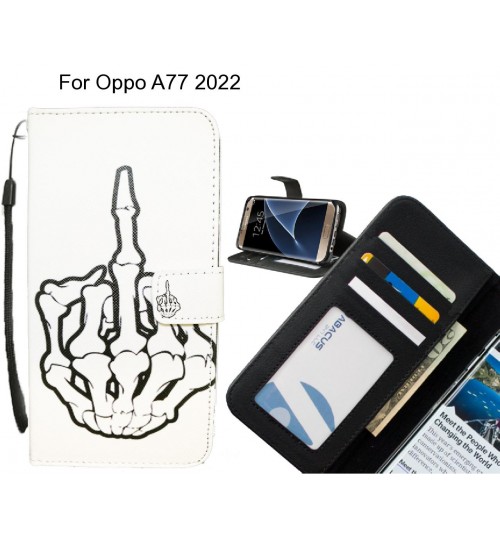 Oppo A77 2022 case 3 card leather wallet case printed ID