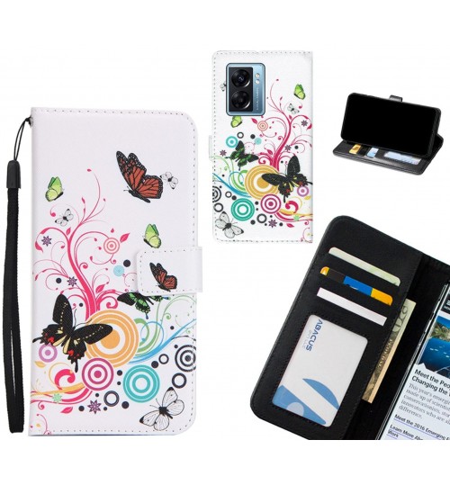 Oppo A77 2022 case 3 card leather wallet case printed ID