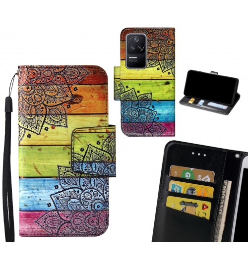 Xiaomi Poco F4 Case wallet fine leather case printed