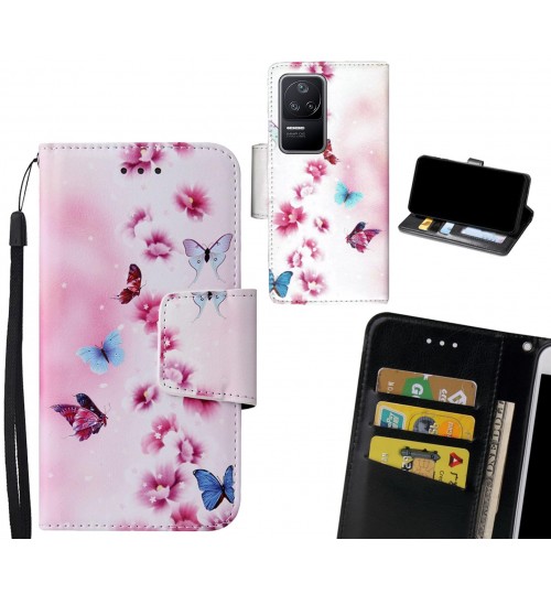Xiaomi Poco F4 Case wallet fine leather case printed