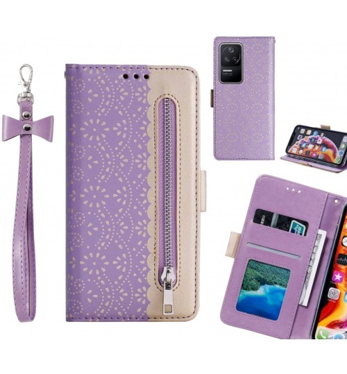 Xiaomi Poco F4 Case Multifunctional Wallet Case - Purple
