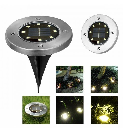 8 LED Buried Solar Power Light Warm White