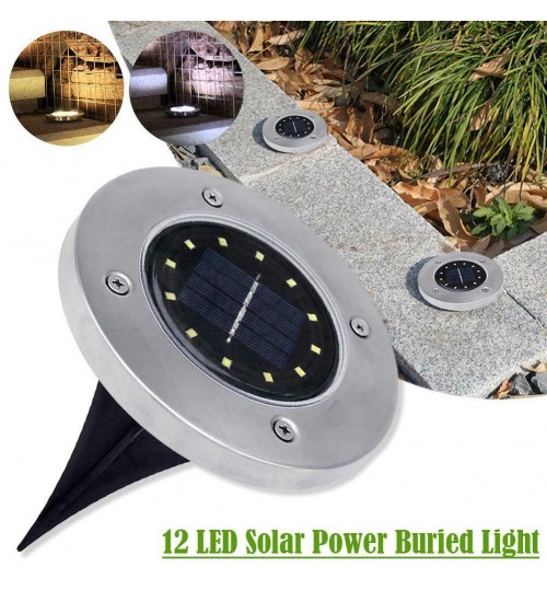 12 LED Buried Solar Power Light Cool White