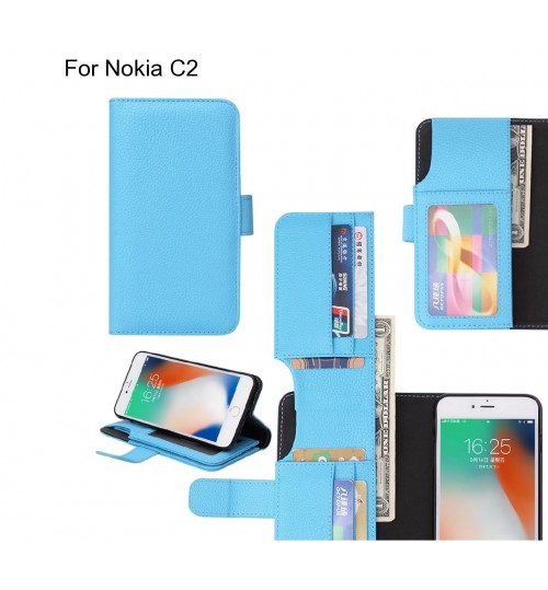 Nokia C2 case Leather Wallet Case Cover