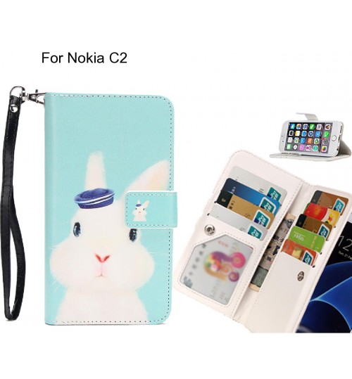 Nokia C2 case Multifunction wallet leather case