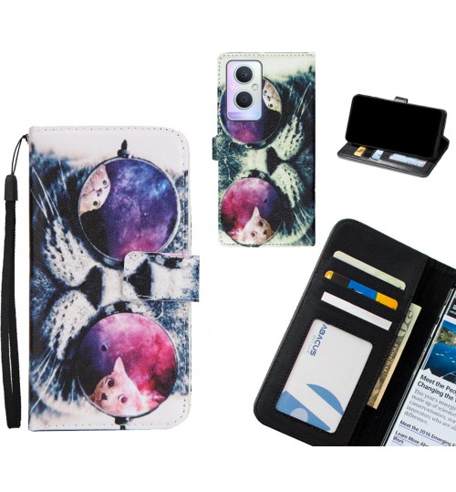 Oppo A96 case 3 card leather wallet case printed ID