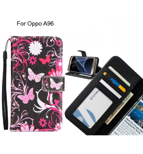 Oppo A96 case 3 card leather wallet case printed ID