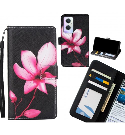 Oppo A96 case 3 card leather wallet case printed ID