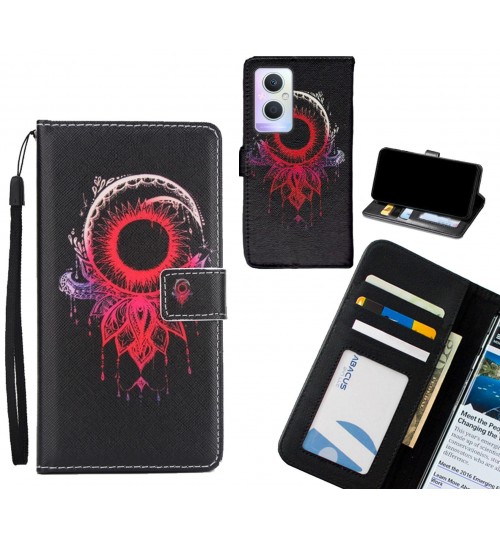 Oppo A96 case 3 card leather wallet case printed ID