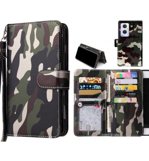 Oppo A96 Case Camouflage Wallet Leather Case