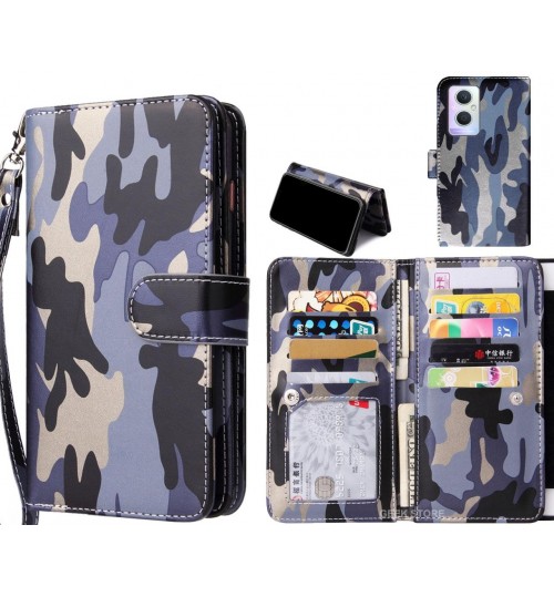 Oppo A96 Case Camouflage Wallet Leather Case