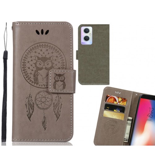 Oppo A96 Case Embossed wallet case owl