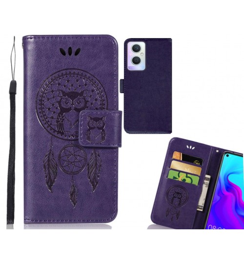 Oppo A96 Case Embossed wallet case owl