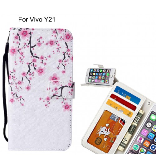 Vivo Y21 case leather wallet case printed ID