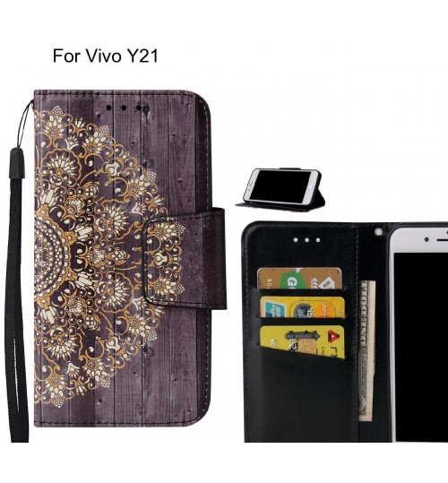 Vivo Y21 Case wallet fine leather case printed