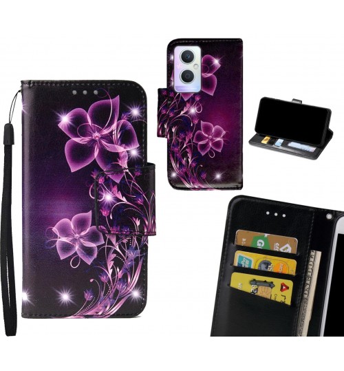 Oppo A96 Case wallet fine leather case printed