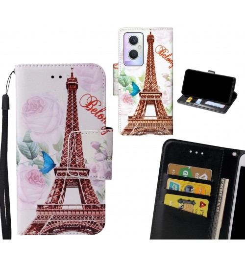 Oppo A96 Case wallet fine leather case printed