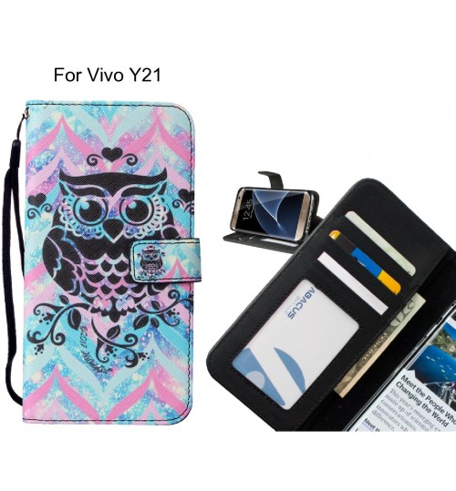 Vivo Y21 case leather wallet case printed ID