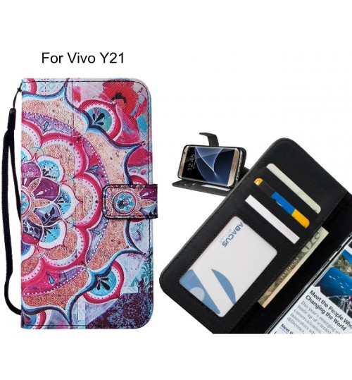 Vivo Y21 case leather wallet case printed ID