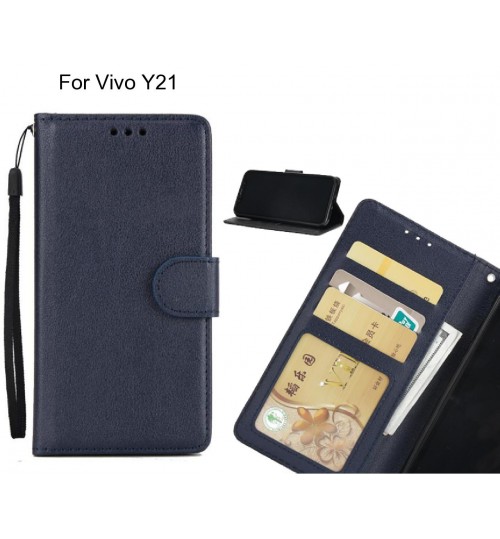 Vivo Y21  case Silk Texture Leather Wallet Case