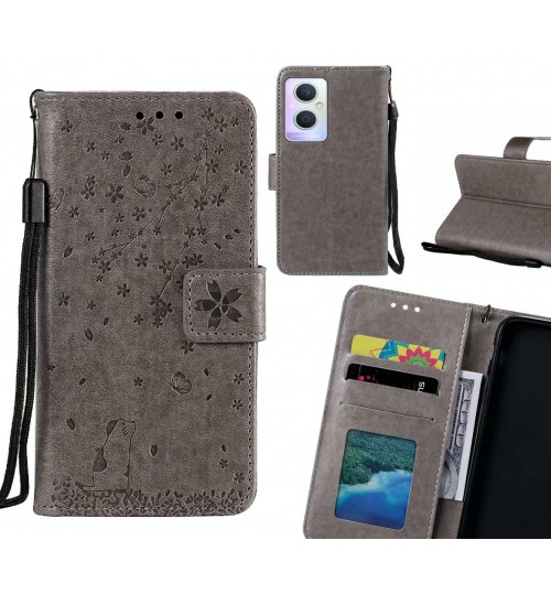 Oppo A96 Case Embossed Wallet Leather Case