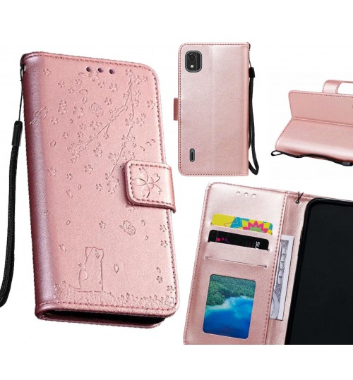 Nokia C2 Case Embossed Wallet Leather Case