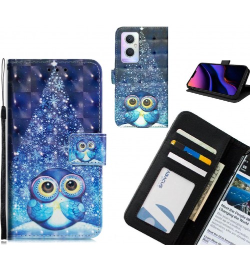 Oppo A96 Case Leather Wallet Case 3D Pattern Printed