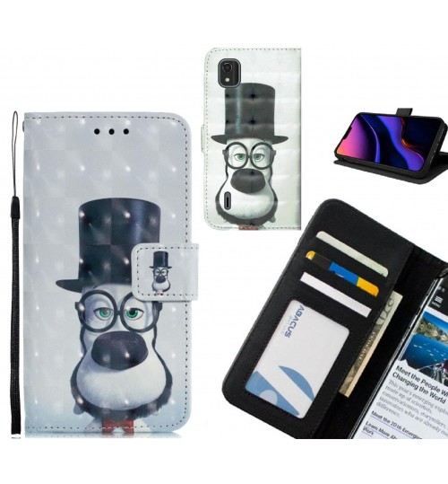 Nokia C2 Case Leather Wallet Case 3D Pattern Printed