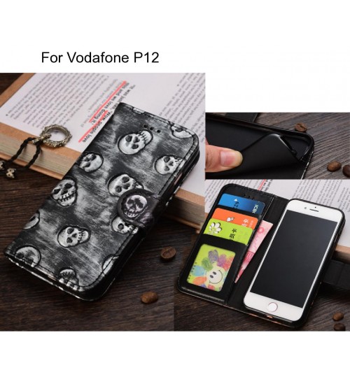 Vodafone P12  case Leather Wallet Case Cover