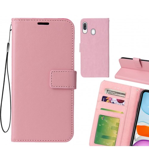 Samsung Galaxy A40 Case Fine Leather Wallet Case - Pink