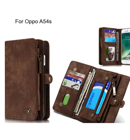 Oppo A54s Case Retro leather case multi cards