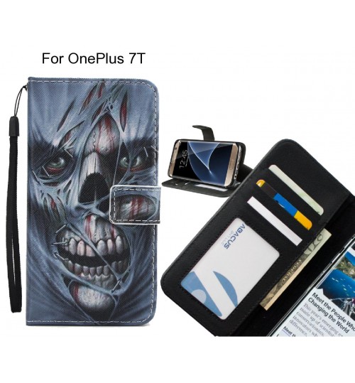 OnePlus 7T case 3 card leather wallet case printed ID