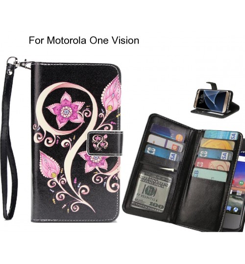 Motorola One Vision case Multifunction wallet leather case
