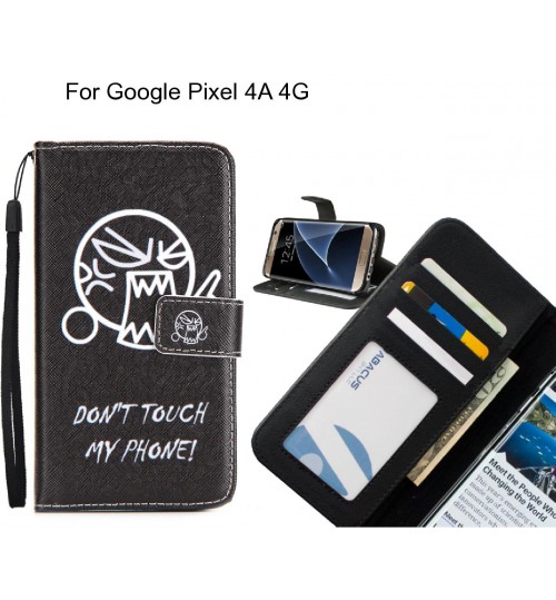 Google Pixel 4A 4G case 3 card leather wallet case printed ID